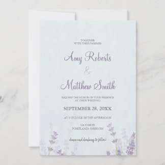 Floral Lavander Wedding Kaart