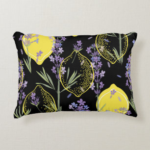 Floral Lavendel Citroenen Illustratie Accent Kussen