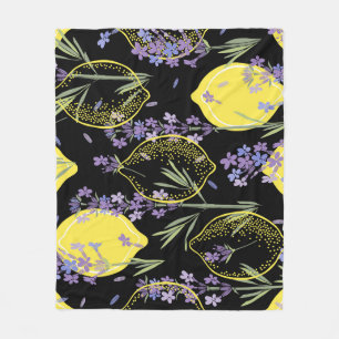 Floral Lavendel Citroenen  Illustratie Fleece Deken
