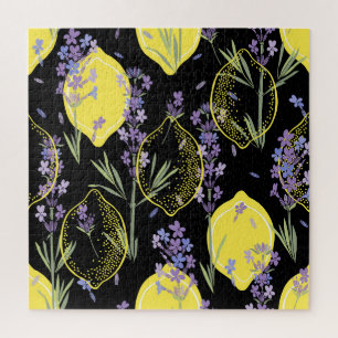 Floral Lavendel Citroenen Illustratie Legpuzzel