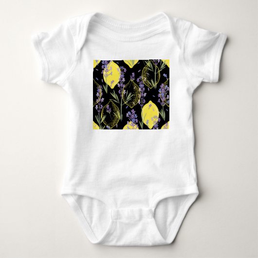 Floral Lavendel Citroenen Illustratie Romper (Voorkant)