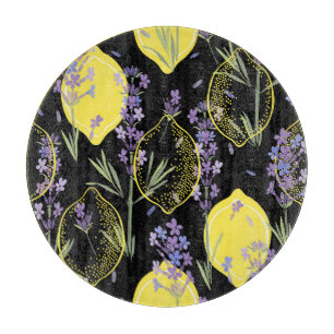 Floral Lavendel Citroenen  Illustratie Snijplank