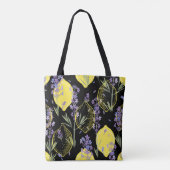 Floral Lavendel Citroenen  Illustratie Tote Bag (Achterkant)