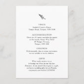 Floral Lavendel Modern Minimalist Zwart-wit Informatiekaartje (Achterkant)