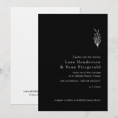 Floral Lavendel Modern Minimalist Zwart-wit Kaart (Voorkant / Achterkant)