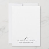 Floral Lavendel Modern Minimalist Zwart-wit Kaart (Achterkant)