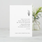 Floral Lavendel Modern Minimalist Zwart-wit Kaart (Staand voorkant)