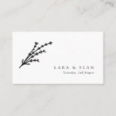 Floral Lavendel Modern Minimalist Zwart-wit Plaatskaartje (Voorkant)