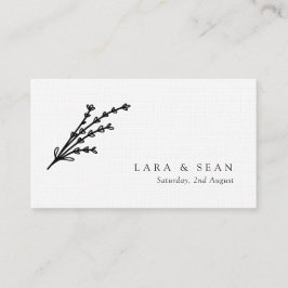 Floral Lavendel Modern Minimalist Zwart-wit Plaatskaartje