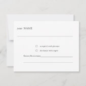 Floral Lavendel Modern Minimalist Zwart-wit RSVP Kaartje (Achterkant)