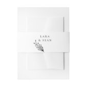 Floral Lavendel Modern Minimalist Zwart-wit Uitnodigingen Wikkel (Voorkant Voorbeeld)