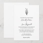 Floral Lavendel Modern Minimalistisch Wit Kaart (Voorkant / Achterkant)