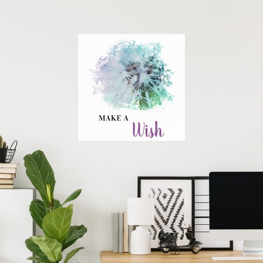 *~* Floral Lavender Abstract DANDELION maakt een w Poster (Thuiskantoor)