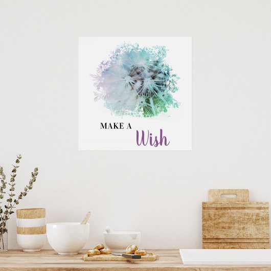 *~* Floral Lavender Abstract DANDELION maakt een w Poster (Keuken)