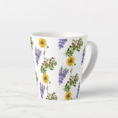 Floral Lavender and Sunflower Pattern Latte Mok (Rechterhoek)
