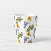 Floral Lavender and Sunflower Pattern Latte Mok (Voorkant)