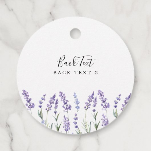 Floral Lavender Bedankjes Labels (Achterkant)