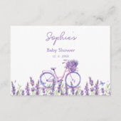 Floral Lavender Bicycle Baby shower Advies Kaart (Voorkant)
