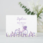 Floral Lavender Bicycle Baby shower Advies Kaart (Staand voorkant)
