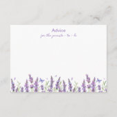 Floral Lavender Bicycle Baby shower Advies Kaart (Achterkant)