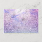 ~ Floral Lavender Blue Glitter Elegant RSVP Informatiekaartje (Achterkant)