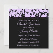 Floral Lavender Bridal Luncheon Kaart (Achterkant)