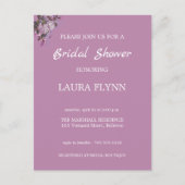 Floral Lavender, Bridal Shower Invitation Briefkaart (Voorkant)