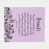 Floral Lavender Custom Baby Name Blessing Prayer Fleece Deken (Voorkant (Horizontaal))