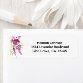 Floral Lavender en Lila het Adres van de Terugkeer Etiket (Insitu)