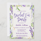 Floral Lavender & Gold Vrijgezellenfeest Tea Kaart (Voorkant)