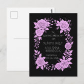 FLORAL LAVENDER. IN LOVING MEMORY KEEPSAKE,  BRIEFKAART (Voorkant / Achterkant)