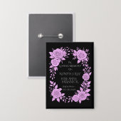 FLORAL LAVENDER. IN LOVING MEMORY KEEPSAKE,  BUTTON (Voorkant / Achterkant)