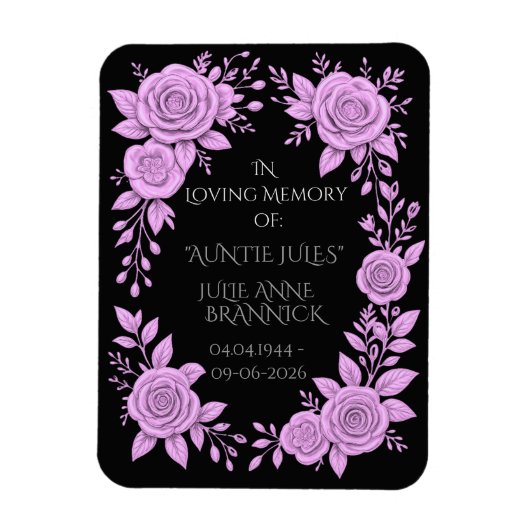 FLORAL LAVENDER. IN LOVING MEMORY KEEPSAKE,  MAGNEET (Verticaal)