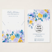 Floral lavender jeweling earing ketting display visitekaartje (Voorkant /achterkant)
