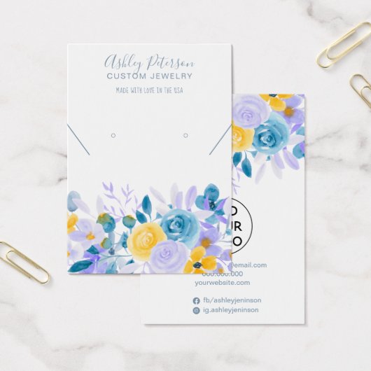Floral lavender jeweling earing ketting display visitekaartje (Kantoor)