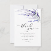 Floral Lavender Lila Botanical Wildflower Wedding Bedankkaart (Voorkant)