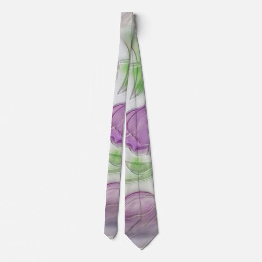 Floral-lavender Necktie |Trendy Floral Wedding Str Stropdas (Achterkant)