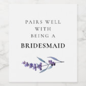 Floral lavender Paar is een goede omkoopster Wijn Etiket (Enkel label)