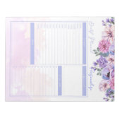  Floral Lavender Paarse Daily Planner om te doen Notitieblok (Voorkant)