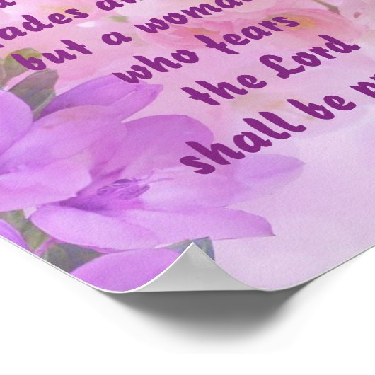 Floral Lavender Proverbs 31 Vrouw Poster (Hoek)