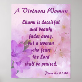 Floral Lavender Proverbs 31 Vrouw Poster