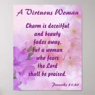 Floral Lavender Proverbs 31 Vrouw Poster