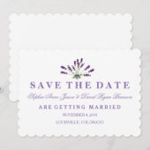 Floral Lavender Wedding Save the Date (Voorkant / Achterkant)