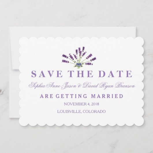 Floral Lavender Wedding Save the Date (Voorkant)