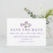 Floral Lavender Wedding Save the Date (Staand voorkant)