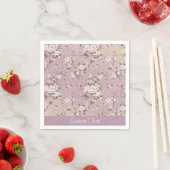  Floral Lavender White Flowers gepersonaliseerd Servet (Insitu)