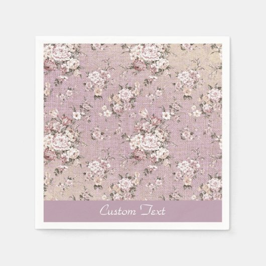  Floral Lavender White Flowers gepersonaliseerd Servet (Voorkant)