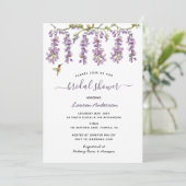 Floral Lavender Wisteria Vrijgezellenfeest Aankondiging (Staand voorkant)
