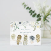 Floral Leaf Bruids Haar Meisjes Bruidsmeisje Aanvr Briefkaart (Staand voorkant)