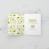 Floral Leaf, Customer Hartelijk dank. Bedankkaart (Binnen)